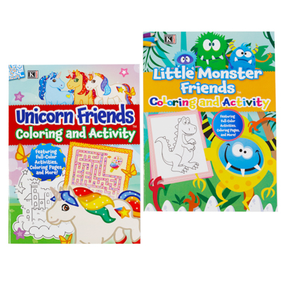 ''Coloring/activity Books UNICORN Friends, Little Monster Friends 80pg Pdq''