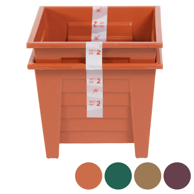 ''PLANTER 2pk Square 5.75 X 4.5''''h 4 Colors In Pdq #gloria 15''