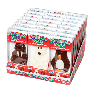 CANDY North Pole Pals 3 Assorted 2.5 Oz Window Boxwalrus/penguin/bear