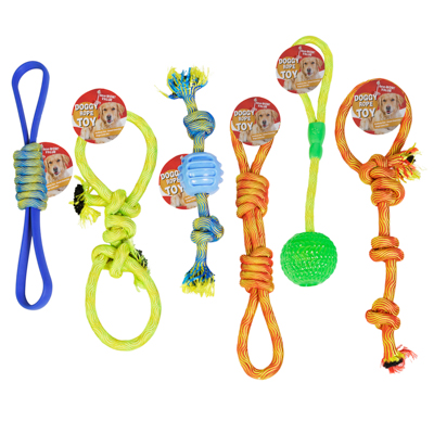 Dog TOY Rope Chew Knotted 6 Assorted In Pdq Ref #c26984