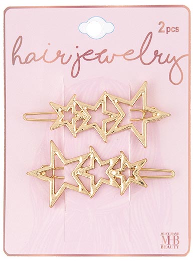 Star Shaped HAIR Barrettes - 2-Pack