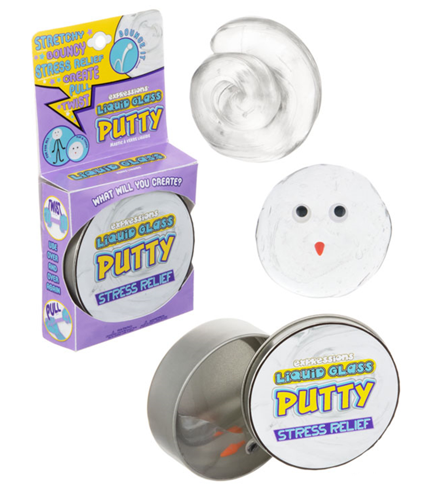 Liquid GLASS Putty w/ Embroidered Googly-Eye Face