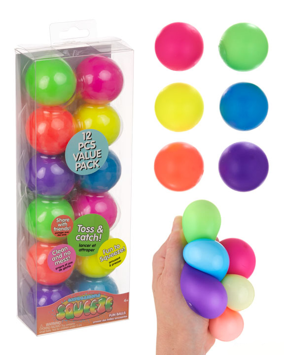 Glow in the Dark Toss & Catch Squeeze Balls - 12-Pack