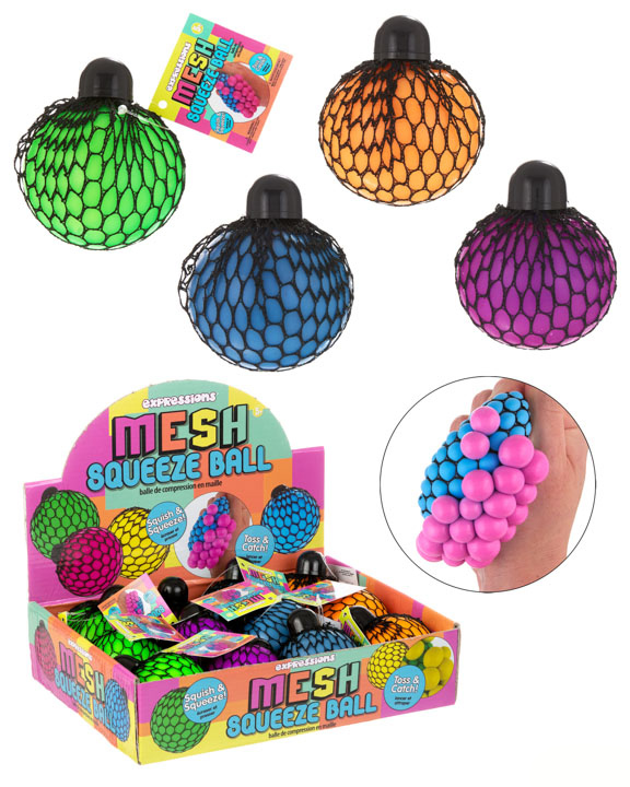 Anti-Stress Squeeze Mesh Balls w/ Counter Display