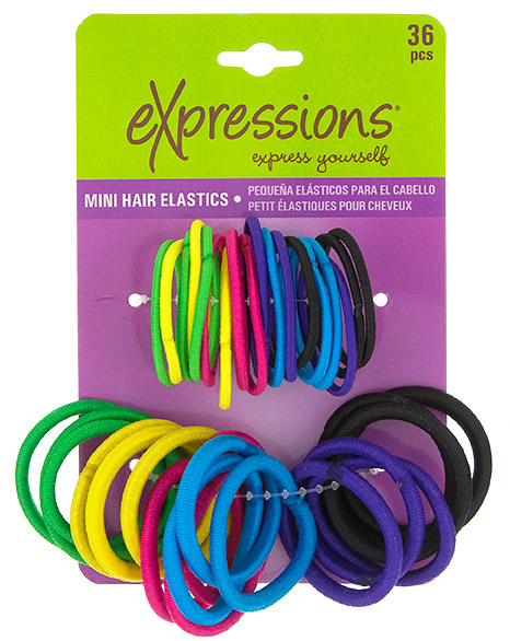 Colorful Mini HAIR Elastics - 36-Pack