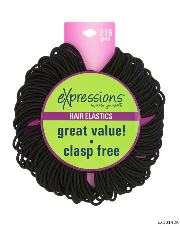 HAIR Elastics - Black - 216-Pack