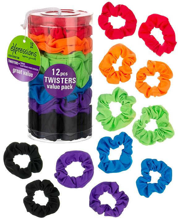 Colorful HAIR Scrunchies - 12-Pack