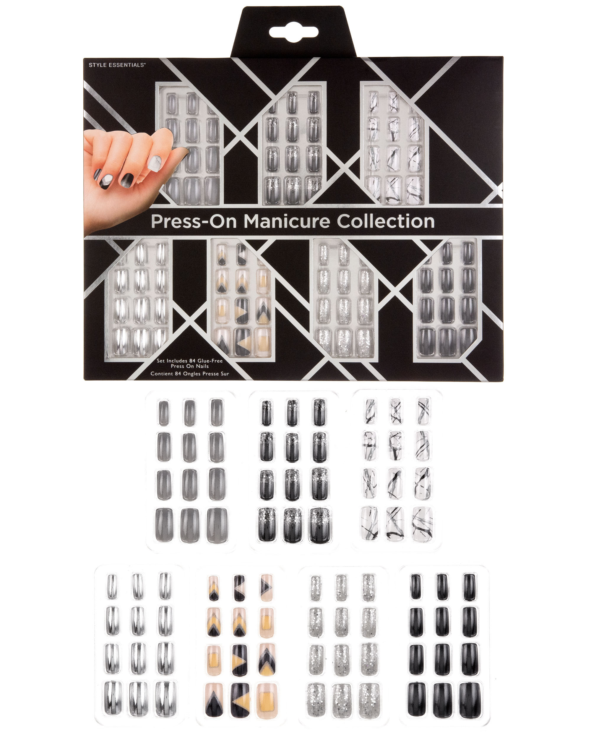 Style Essentials Press-On Manicure Collection Sets - Black Chrome