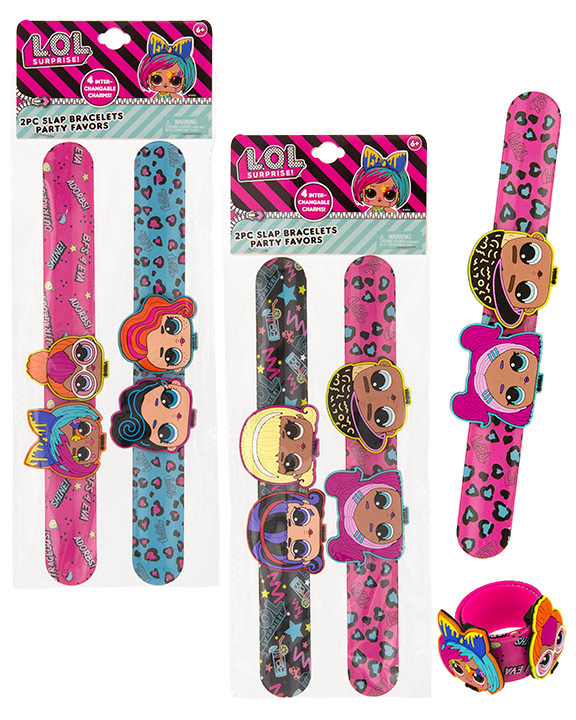 L.O.L. Surprise! Slap BRACELETs w/ Embroidered Doll Character - 2-Pack