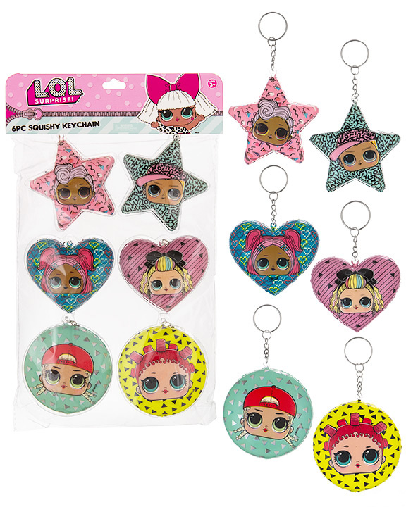 L.O.L. Surprise! Printed Squishy KEYCHAINS - 6-Pack