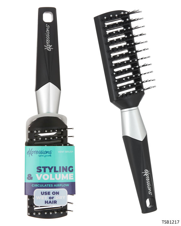 Vented Styling & Volume HAIR Brush w/ Metallic Trim Handle