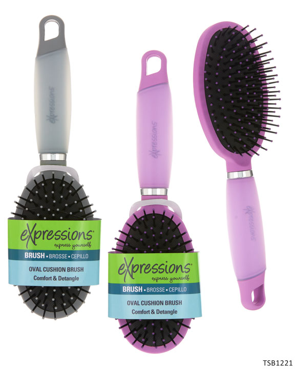 Oval Padded Cushion HAIR Brush w/ Gel Handle