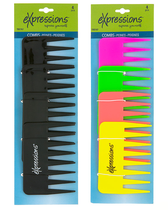 Travel Size Wide Tooth HAIR Combs - 6-Packs