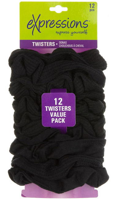 Black HAIR Scrunchie Set -12-Pack