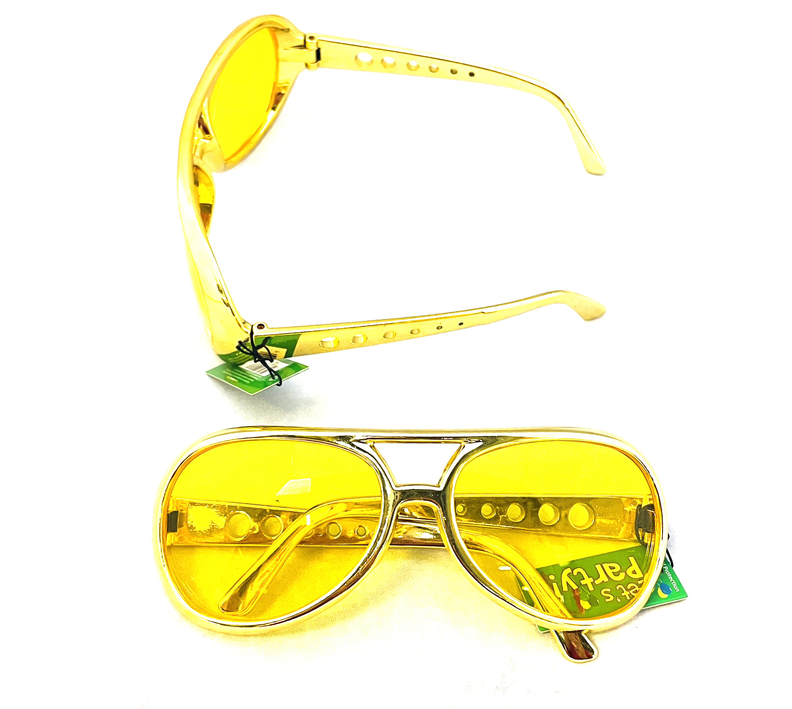 Royal Memphis King Party SUNGLASSES w/ Tinted Lens - Gold