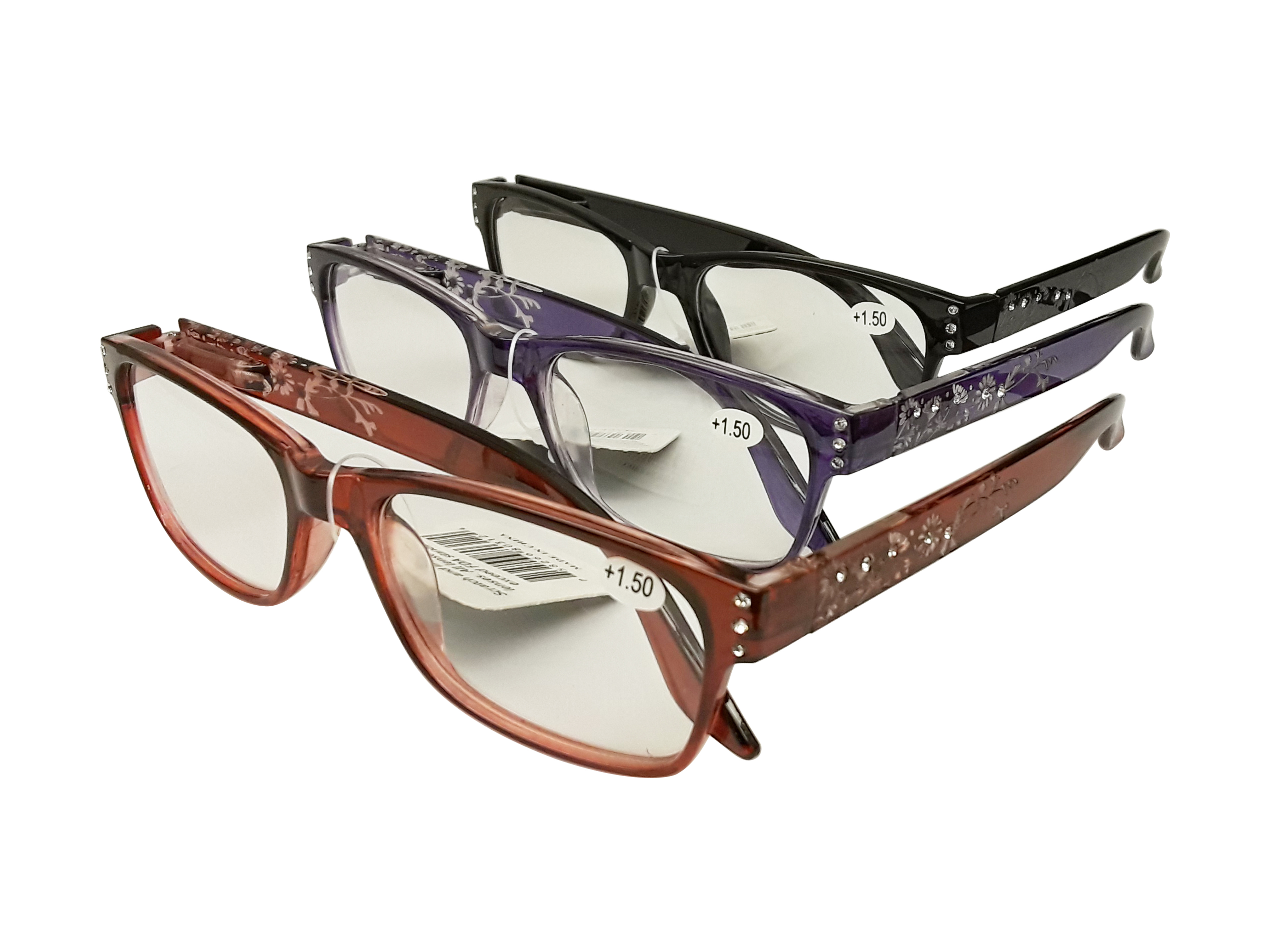 Women's Reader GLASSES w/ Embroidered Rhinestones - 1.25 Power