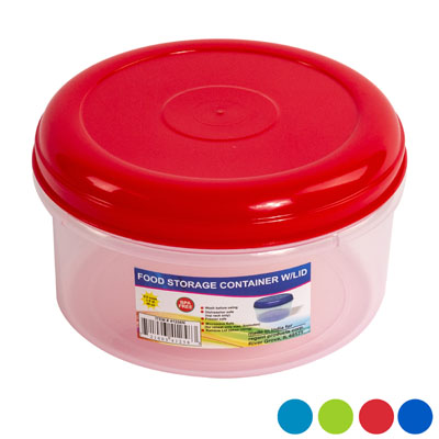 FOOD Storage Cont 52 Oz/6.5 Cups 4 Color Lids With Clear Bottom