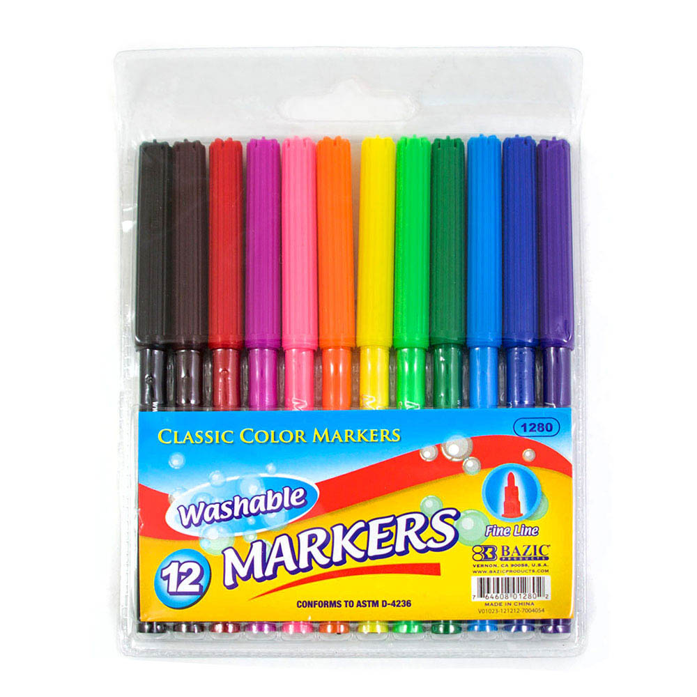 12 Fine Line Washable Watercolor Markers