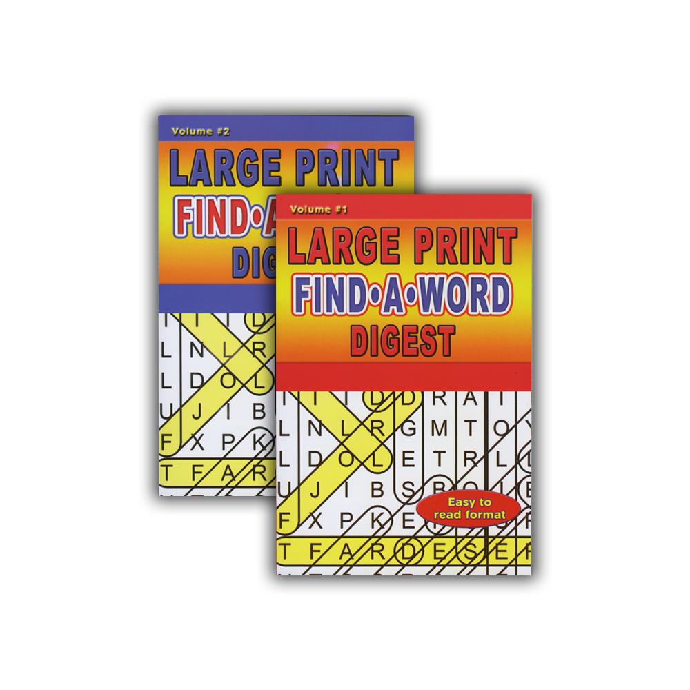 Large PrINt FINd-A-Word Puzzles Book Digest Size