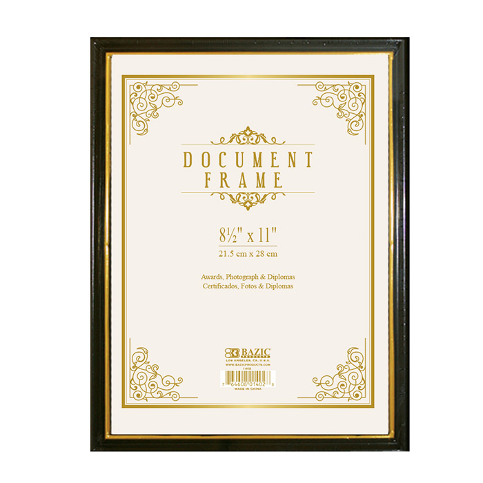 ''8.5'''' X 11'''' Document FRAME w/ Gold Border''