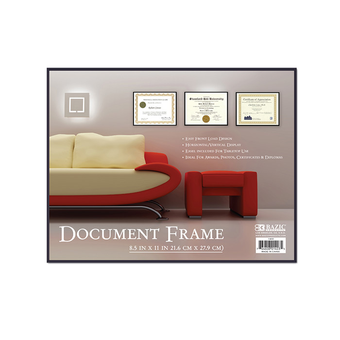 ''8.5'''' X 11'''' Front Loading Document Frame w/ GLASS Cover''