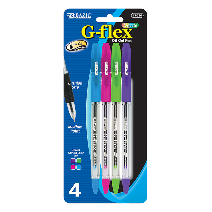 4 Color G-Flex Oil-Gel Ink PEN w/ Cushion Grip