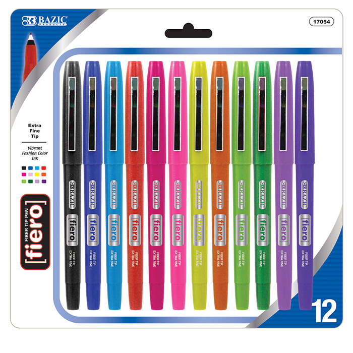 12 Color Fiero Fiber Tip Fineliner PEN