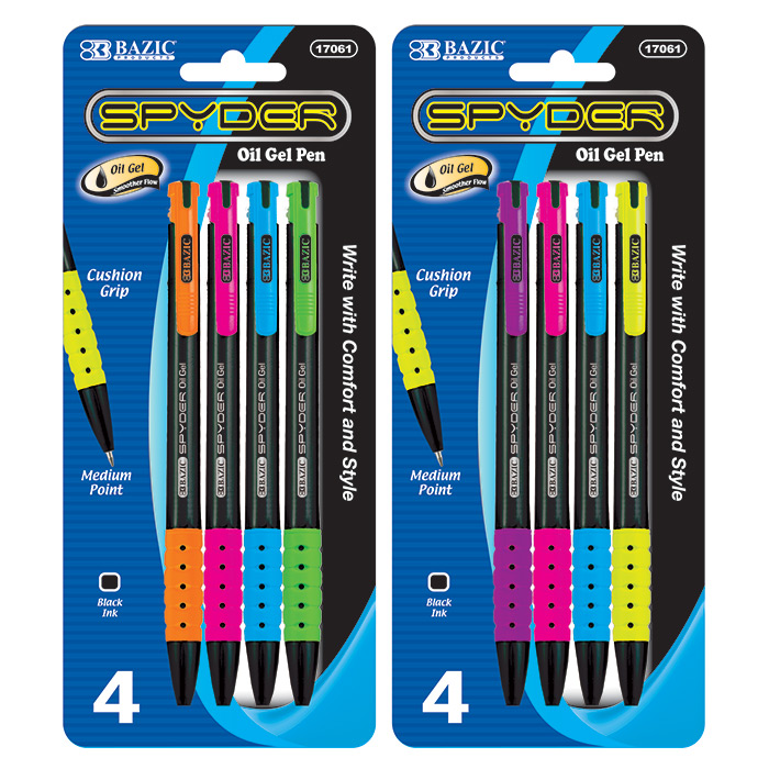 Spyder Oil-Gel Ink Retractable PEN (4/Pack)