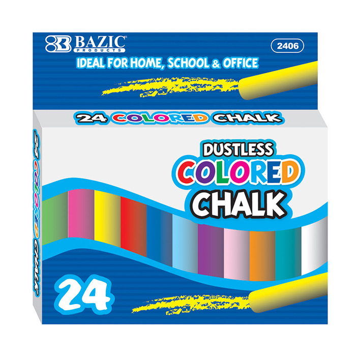 Dustless Assorted Color CHALK (24/Box)