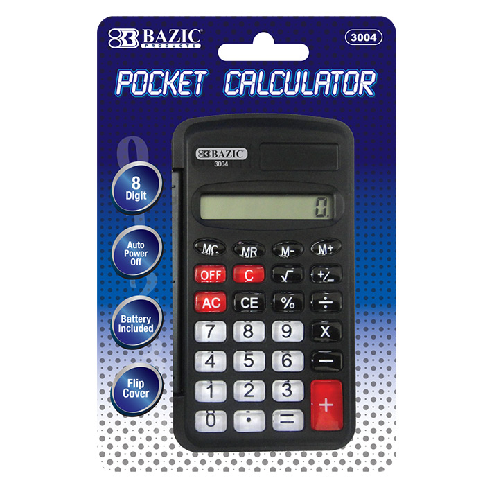 8-Digit Pocket Size CALCULATOR w/ Flip Cover