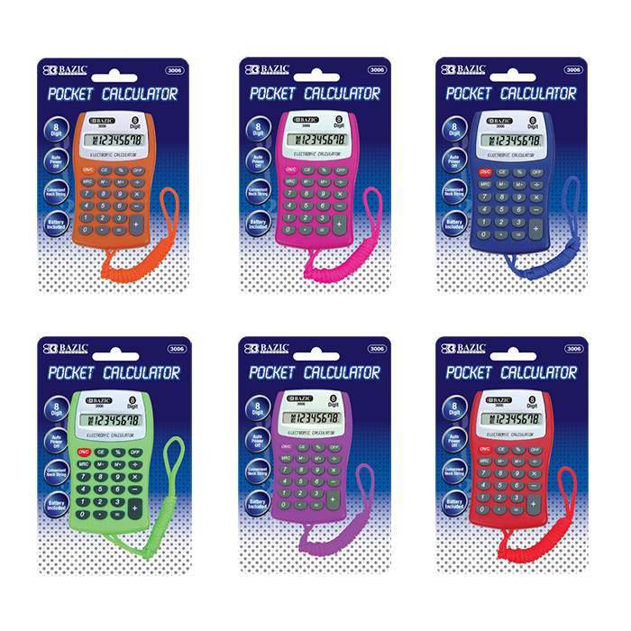 8-Digit Pocket Size CALCULATOR w/ Neck String