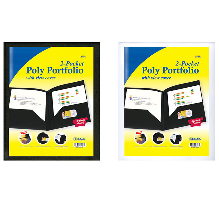 2-Pockets Poly Portfolio w/ View COVER