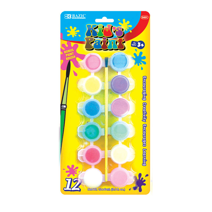 12 Color 5Ml Kid's Paint w/ Brush