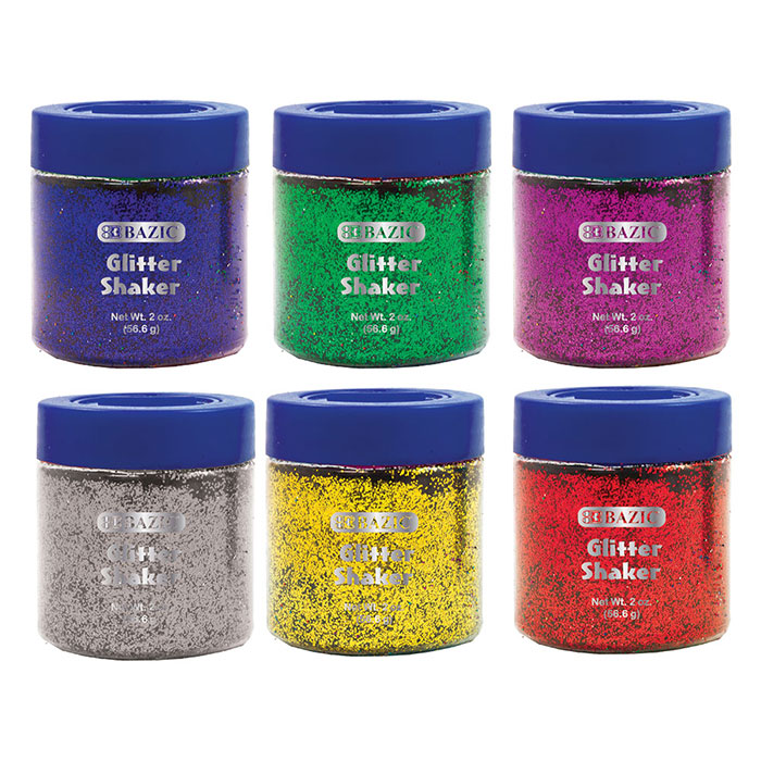 56.6G / 2 Oz. Primary Color Glitter Shaker w/ Pdq