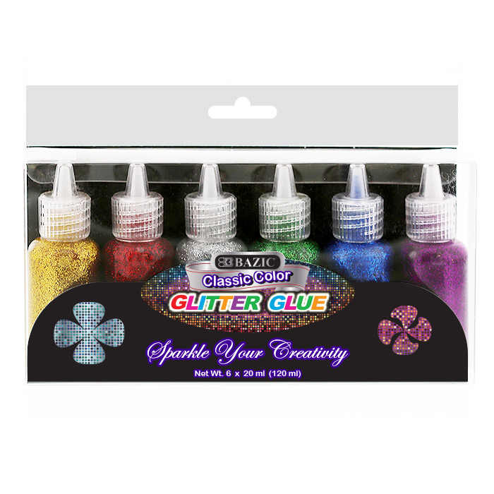 20 Ml Classic Color Glitter Glue (6/Pack)