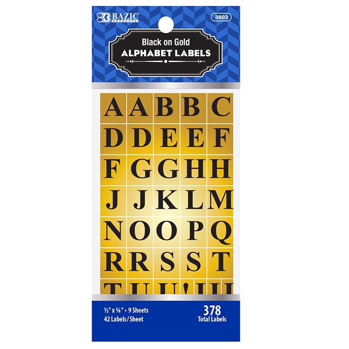 GOLD Foil Alphabet Label (378/Pack)