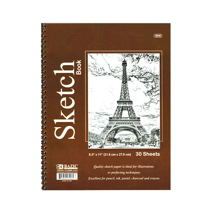 ''30 Ct. 8.5'''' X 11'''' Side Bound SPIRAL Premium Sketch Book''