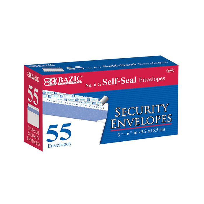 #6 3/4 Self-Seal Security ENVELOPE (55/Pack)