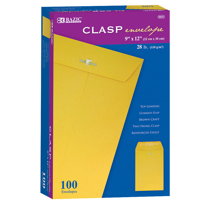 ''9'''' X 12'''' Clasp ENVELOPE (100/Box)''