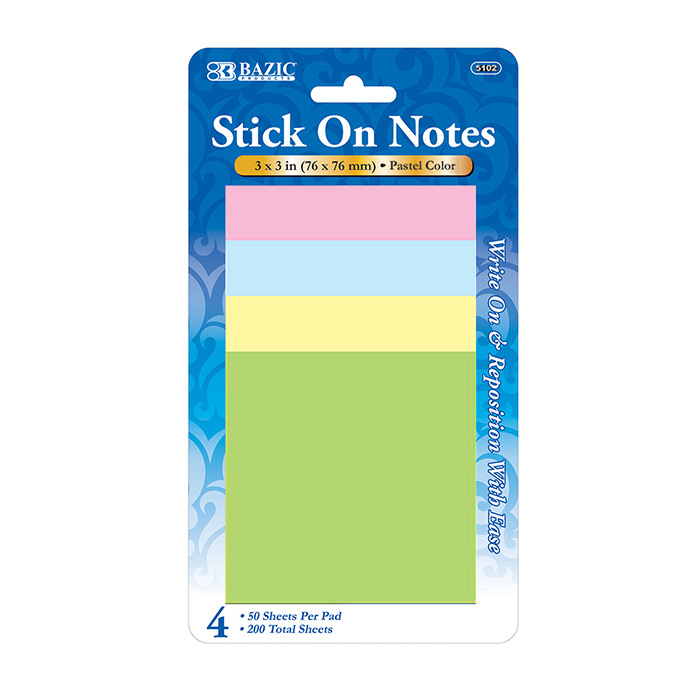 ''50 Ct. 3'''' X 3'''' STICK On Note (4/Pack)''