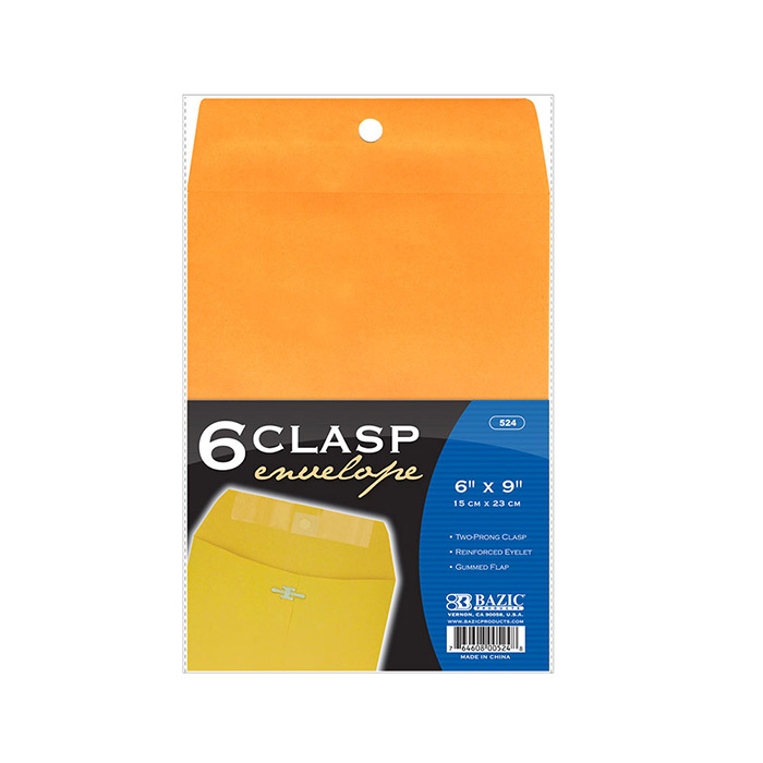 ''6'''' X 9'''' Clasp ENVELOPE (6/Pack)''