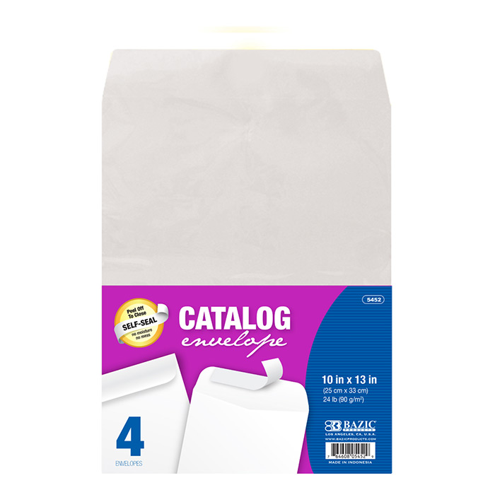 ''10'''' X 13'''' Self-Seal White Catalog ENVELOPE (4/Pack)''