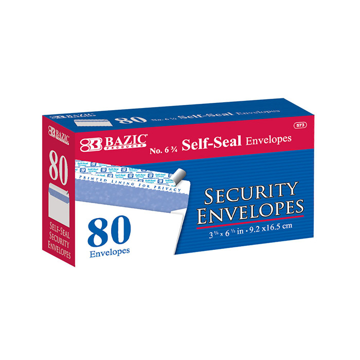 #6 3/4 Self-Seal Security ENVELOPE (80/Pack)