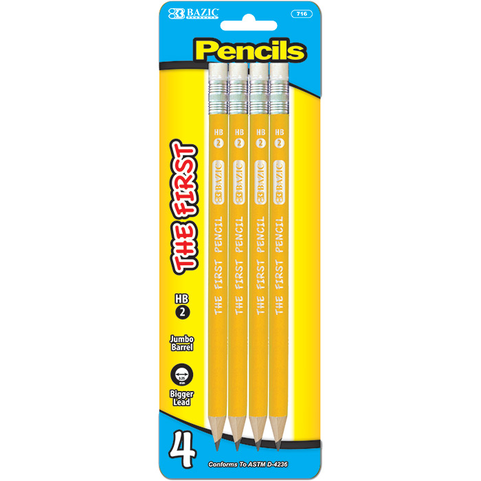 #2 The First Jumbo Premium Yellow PENCIL (4/Pack)