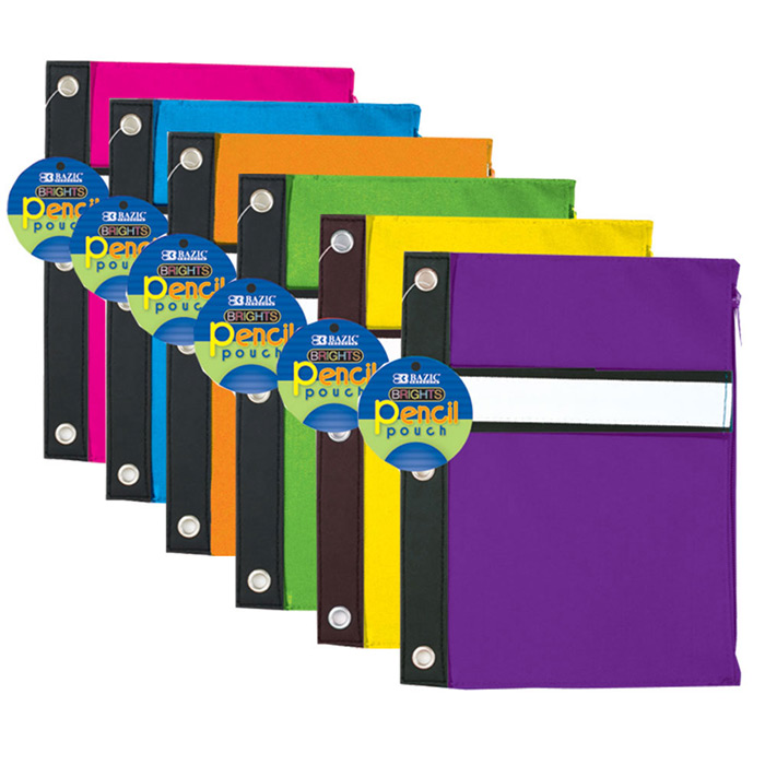 Bright Color 3-Ring Pencil Pouch