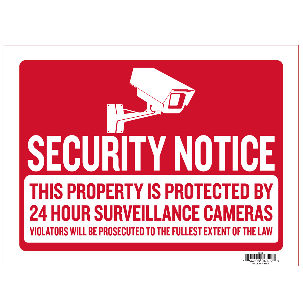 ''12'''' X 16'''' Security Notice SIGN''