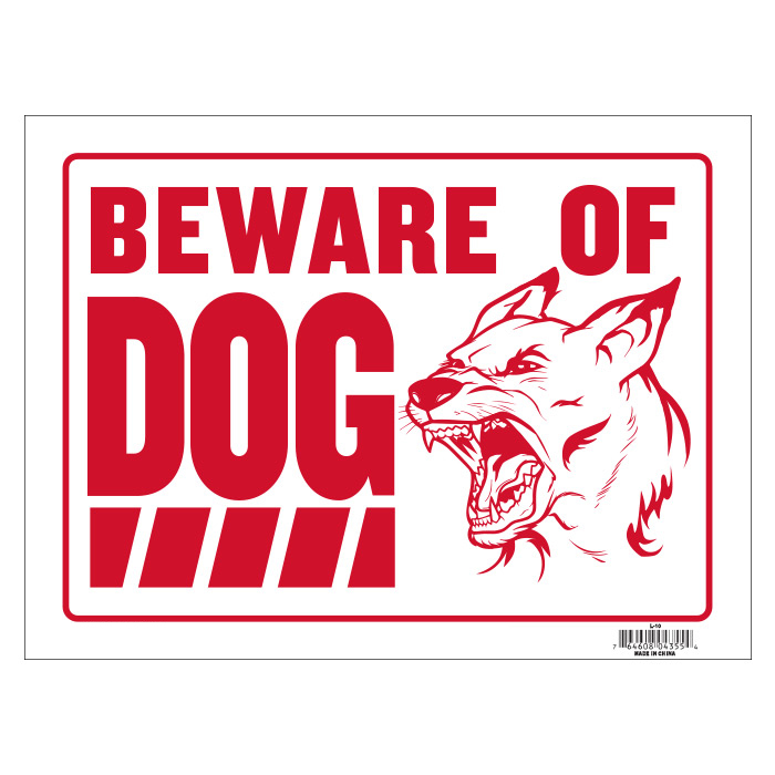 ''9'''' X 12'''' Beware Of DOG Sign''