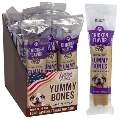 Dog Treats Chicken Flavor Stick 2.8 Oz IN Cnt Dsply MADE IN USA GraIN-free Yummy Bone