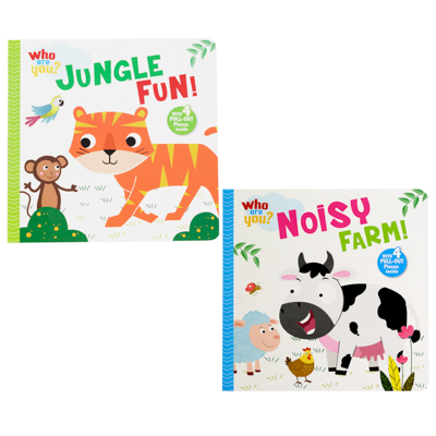 ''PUZZLE Board Book Animals 2 Assorted Prints Noisy Farm, Jungle Farm''