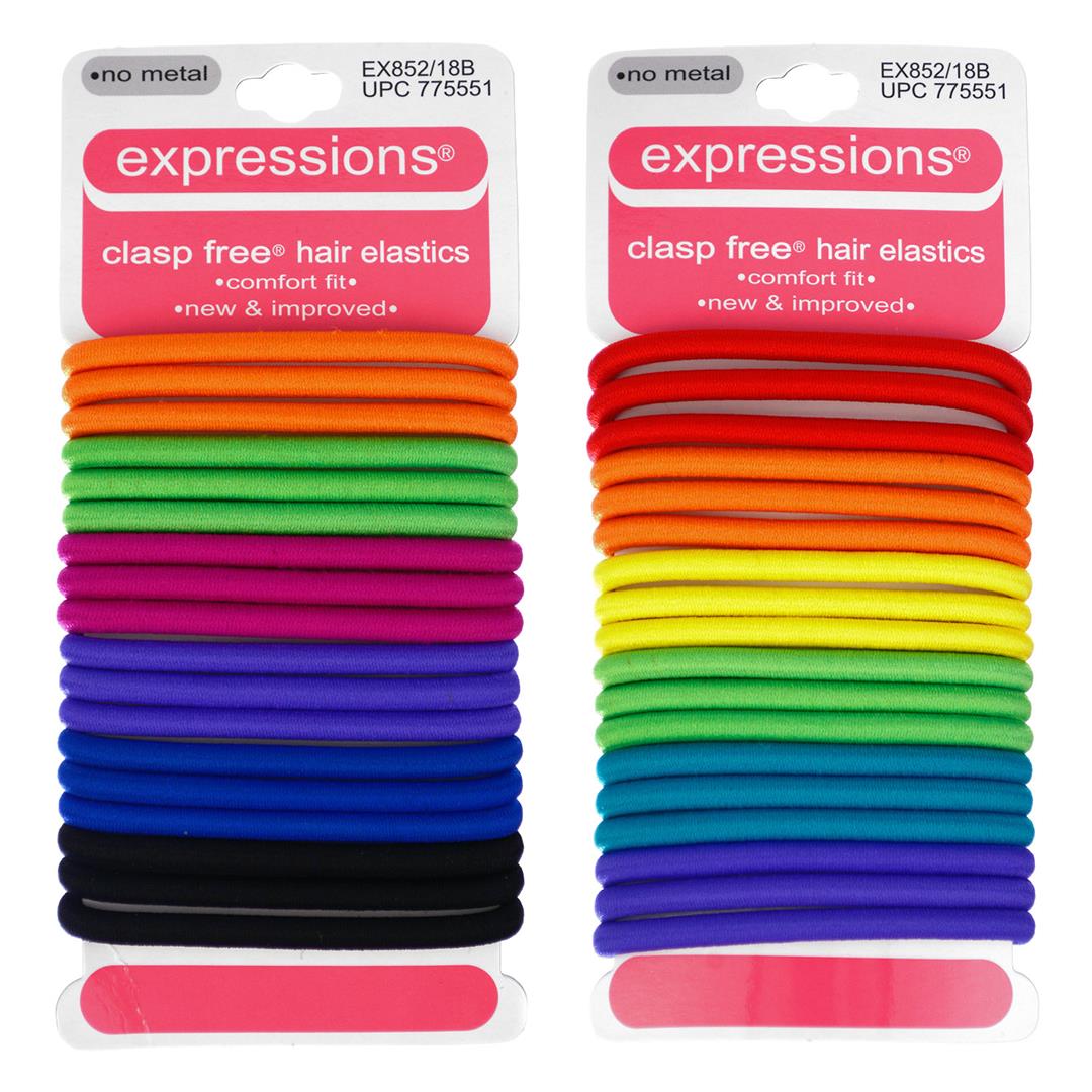 18pc Clasp-Free Elastics - Bright Colors